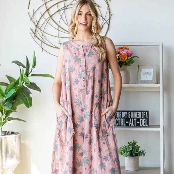 Oli & Hali Reversible Pink and Gray Wide Leg Jumpsuit - Picture 12 of 14